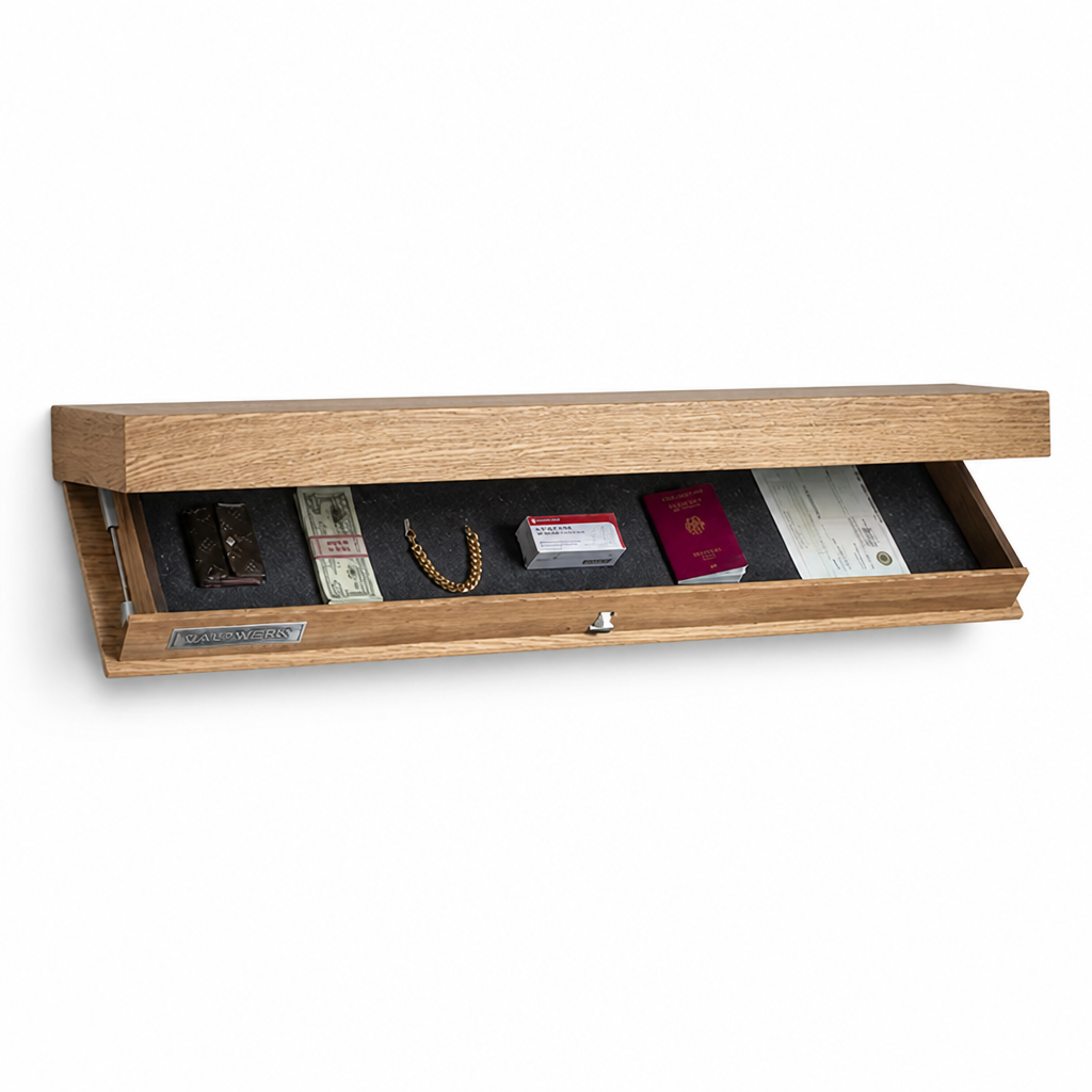 Hidden Compartment Floating Wood Wall Shelf