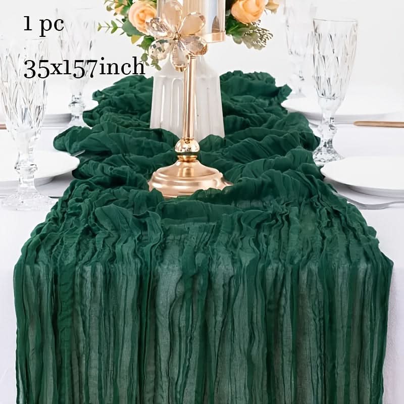 Crinkled Cheese Tablecloth for Stylish Boho and Holiday Decor