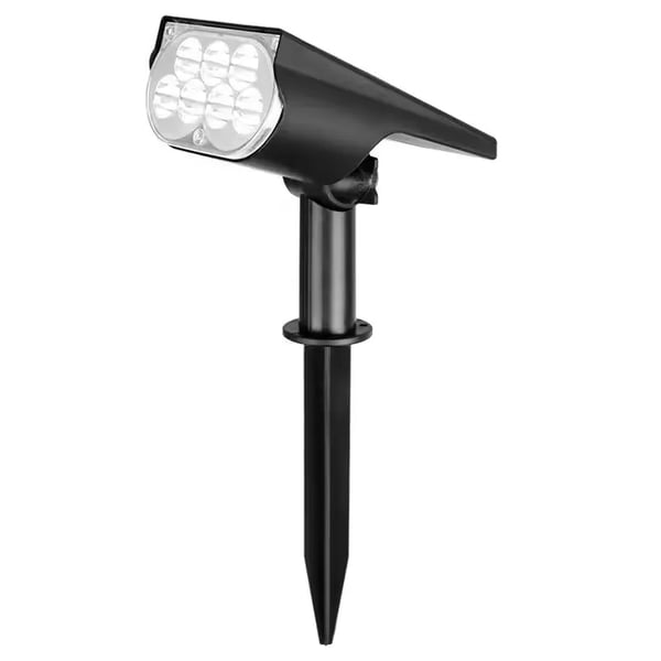 Solar Spotlight with Adjustable Design for Ground Spike or Wall Mount