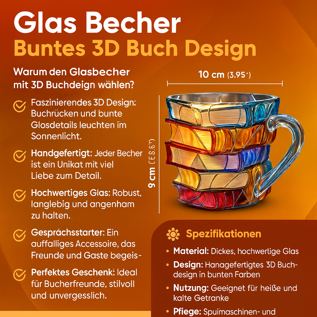 Mug | 3D Unique Design Cup | Handmade & Colorful | For Coffee & Tea | BookLume