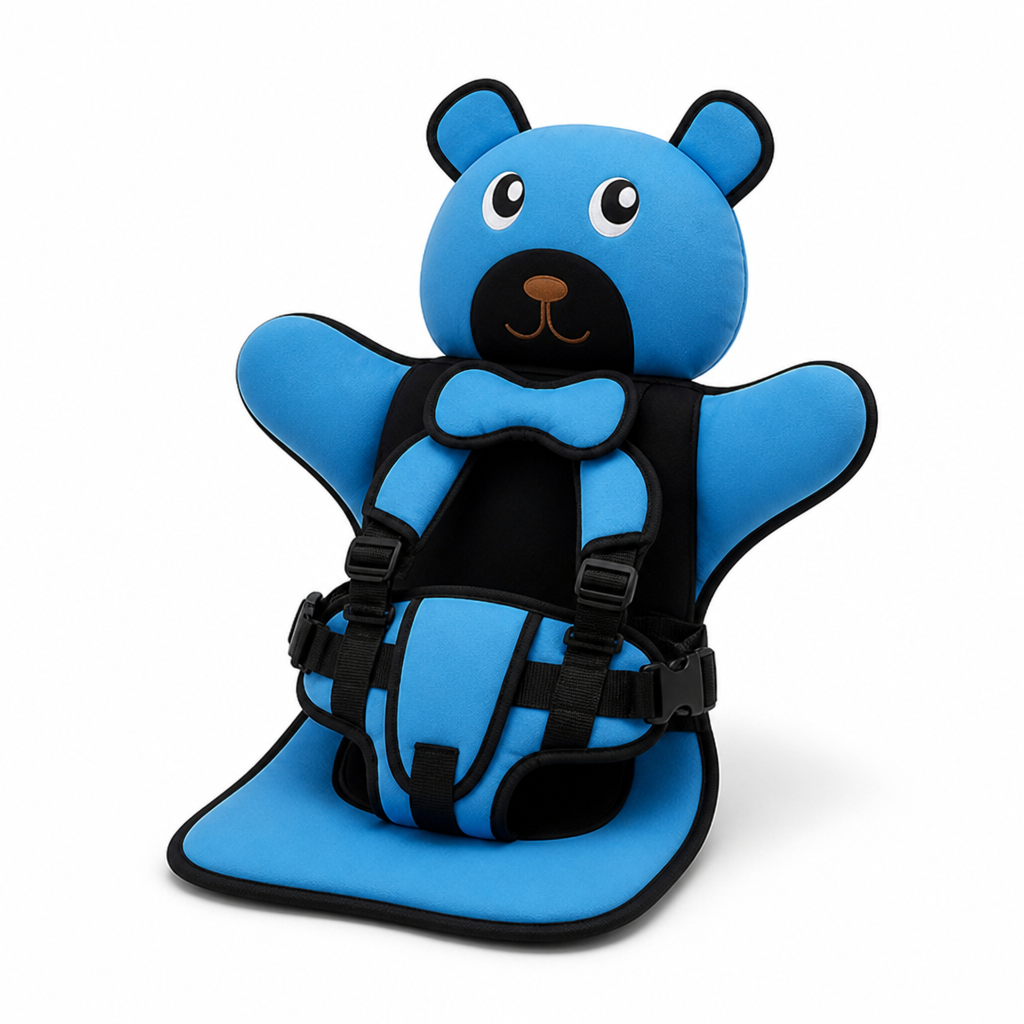Foam-Padded Side-Wing Adjustable Harness Car Seat Cushion