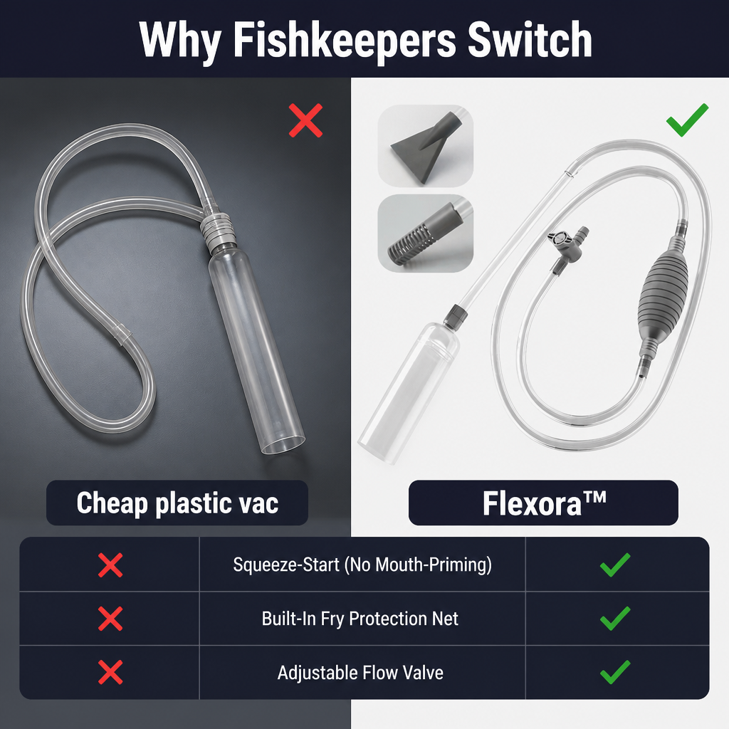 Flexora™ — Clean Your Tank in 5 Minutes Flat Without Bending or Mouth-Priming
