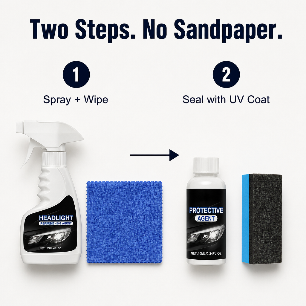 LumaShield™ — Spray to Clear Foggy Headlights Fast, No Sanding or Garage Trips Needed