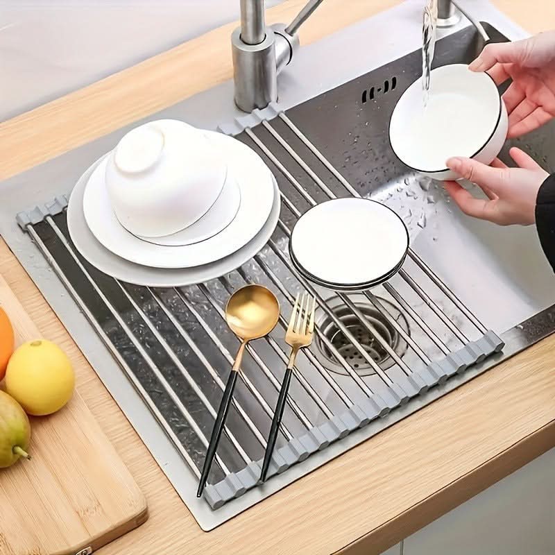 Stainless Steel Dish Drying Rack – Roll-Up Design
