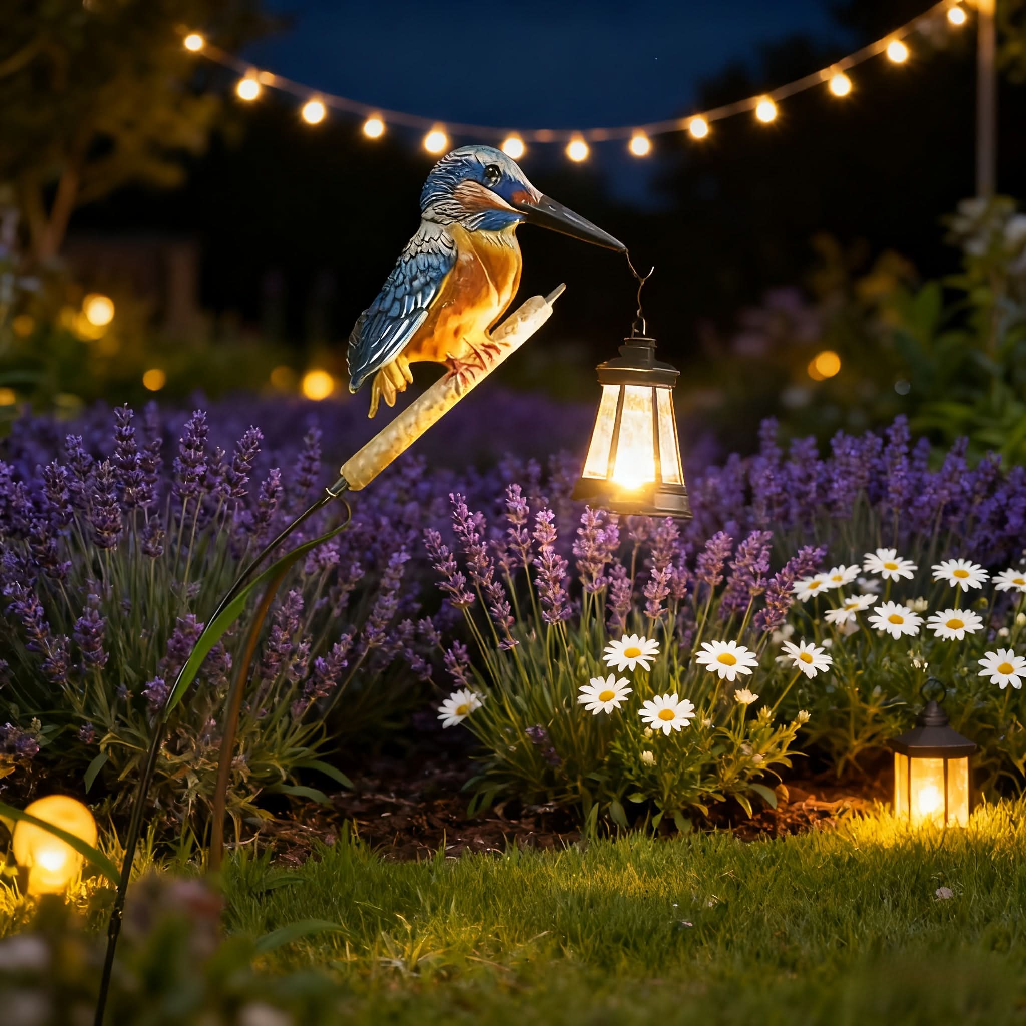 Solar Hanging Light for Garden - Hummingbird Lantern