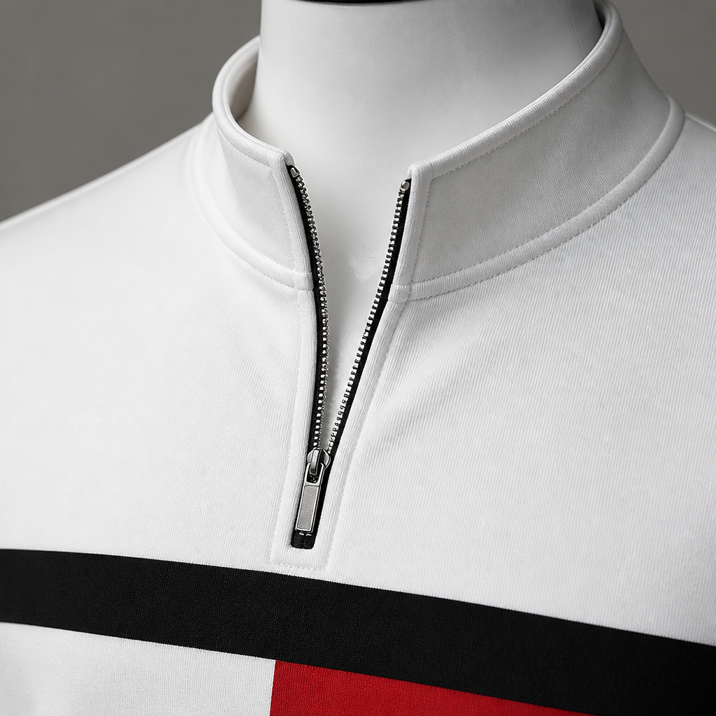 RevitaFit™ – Striking Color-Block Two-Piece Set with Half-Zip Mock Neck