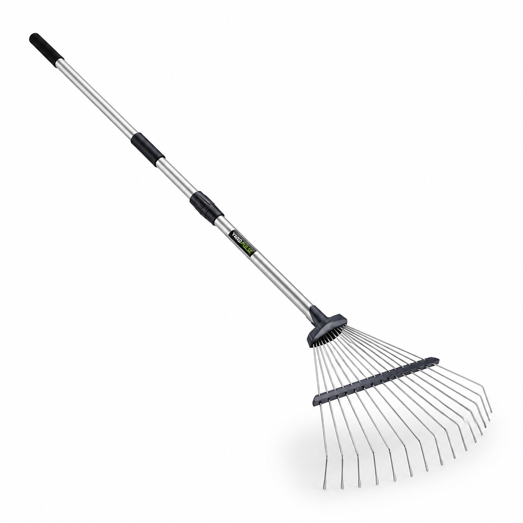 Extendable Lightweight Steel Leaf Rake (45 cm Head)
