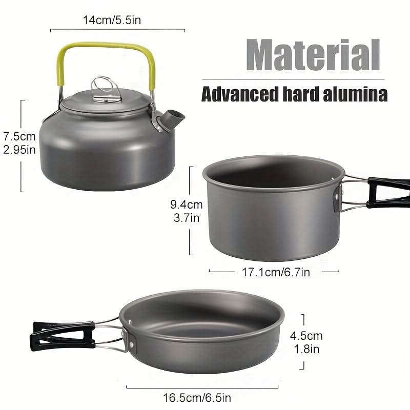 Travel-Friendly Camping Cookware Set for Outdoor Meals