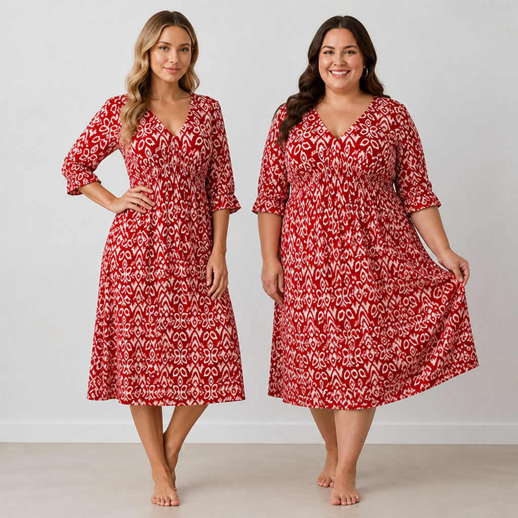 VelaRose™ Floral V-neck Dress — Sculpt Your Curves with Effortless Elegance and All-Day Comfort