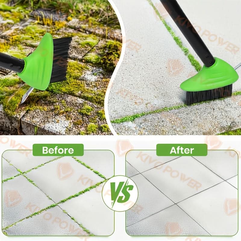 Telescopic 3-in-1 Wire Weeding Brush for Garden and Patio Cleanup