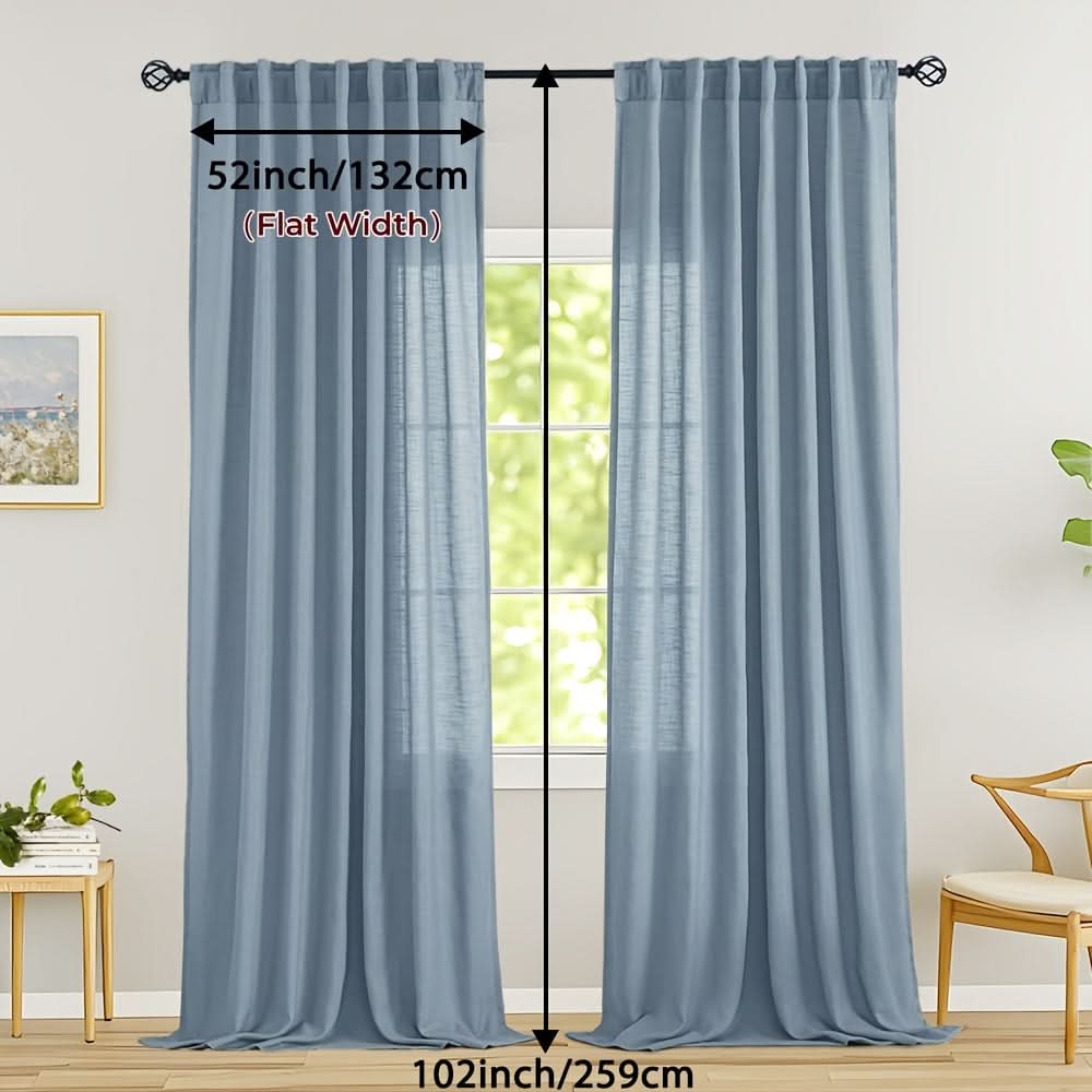 Flax Linen Sheer Curtains for Soft Light Filtering and Privacy