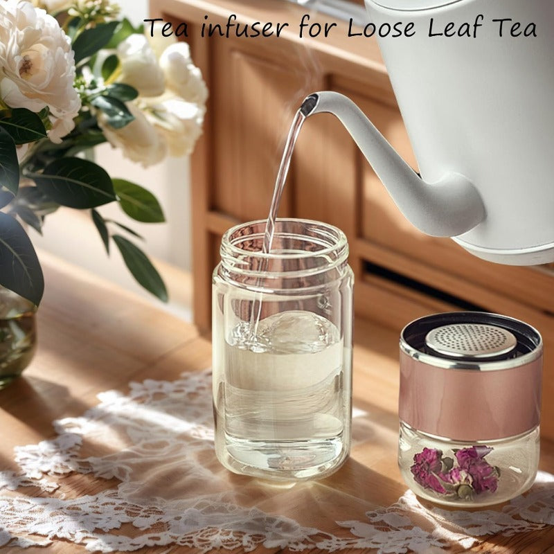 Detachable Filter Glass Bottle for Brewing Tea with Flip Control