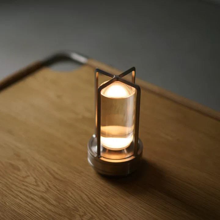 Lumiere Lantern Cordless Crystal Desk Lamp