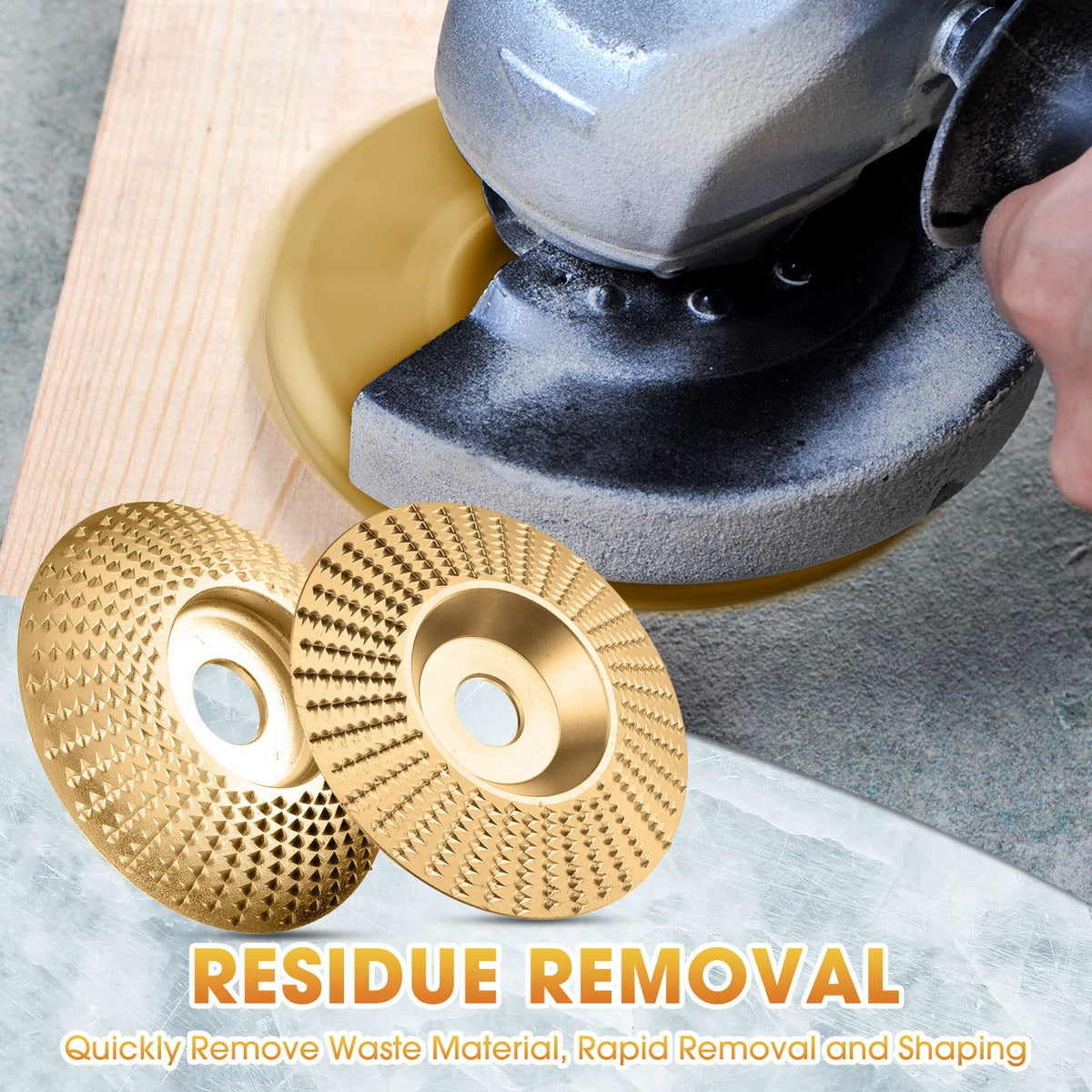 Grinding Disc Set for Angle Grinder - Flat, Beveled, and Arc Tungsten Carbide