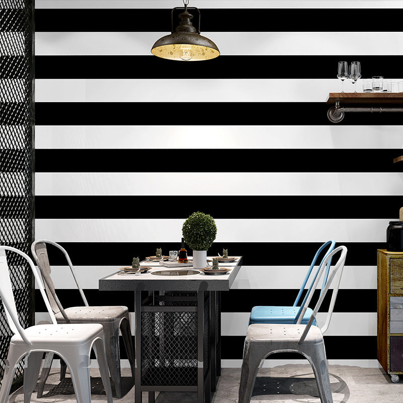 Waterproof Striped Wall Wallpaper with Self-Adhesive Backing