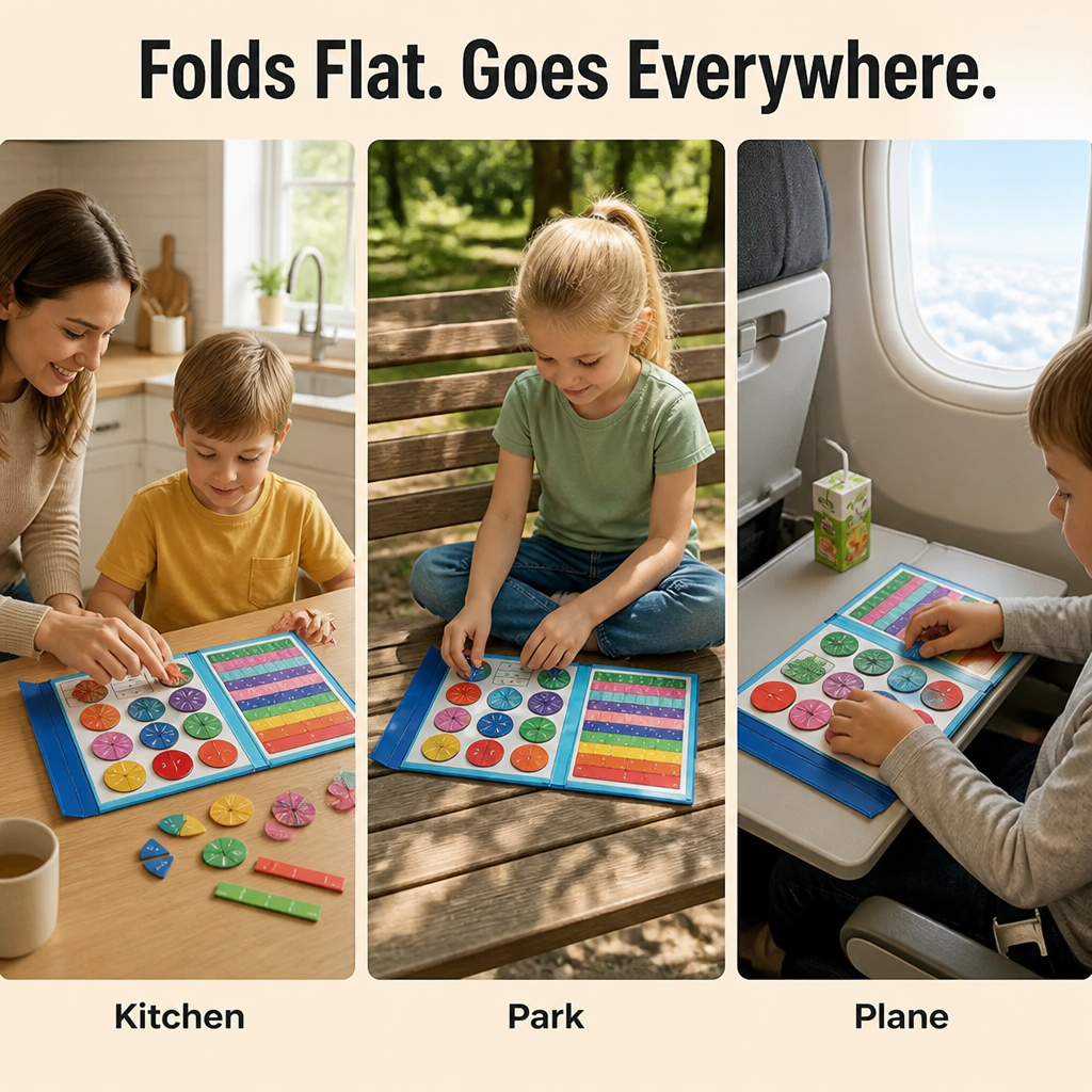 FractionSense™ — Let Fractions Finally Click Using Magnetic Pieces Kids Truly Handle
