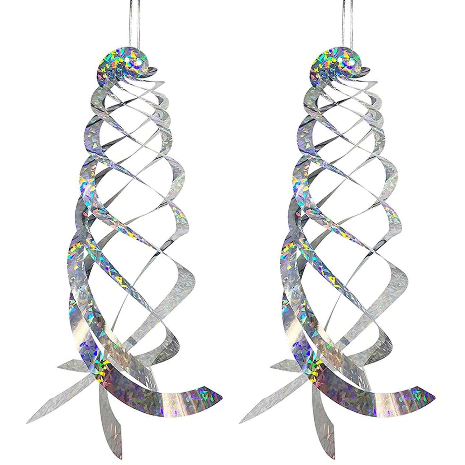 Reflective Bird Spiral Decorations for Garden and Yard Safety