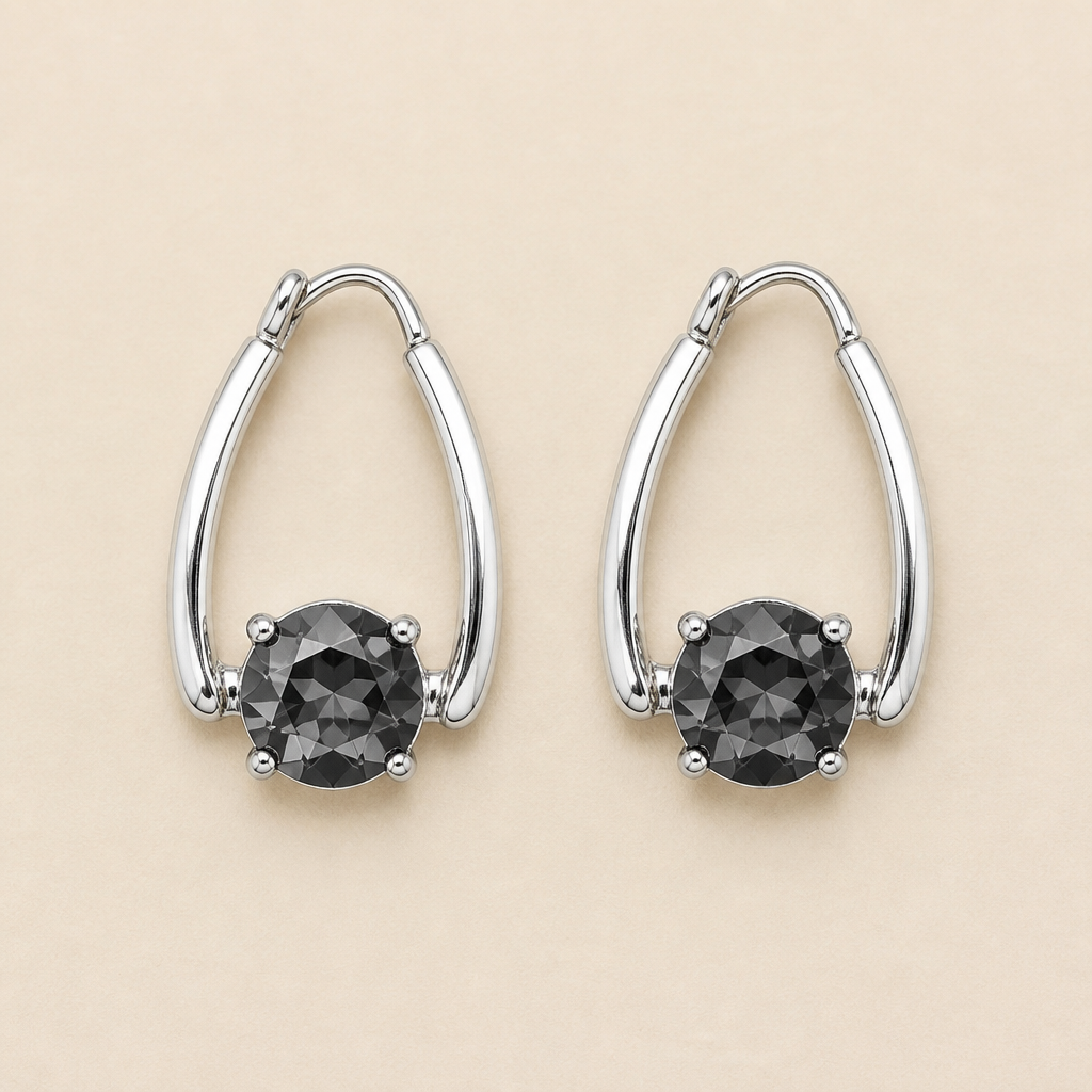 Lumelle™ – Solitaire Crystal Drop Hoop Earrings