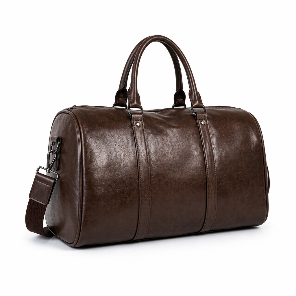 Large-Capacity PU Leather Duffel Bag (Carry-On Size)