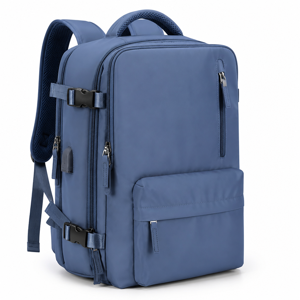 Waterproof USB-Port Shoe-Compartment Travel Backpack (40L)