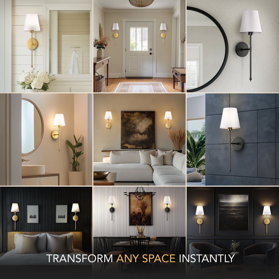 Remote-Controlled Wall Lamp – Battery Operated, Drill-Free Installation