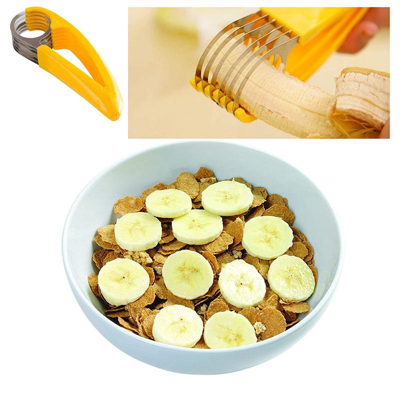 Ergonomic Handheld Slicer for Bananas with Stainless Steel Blades