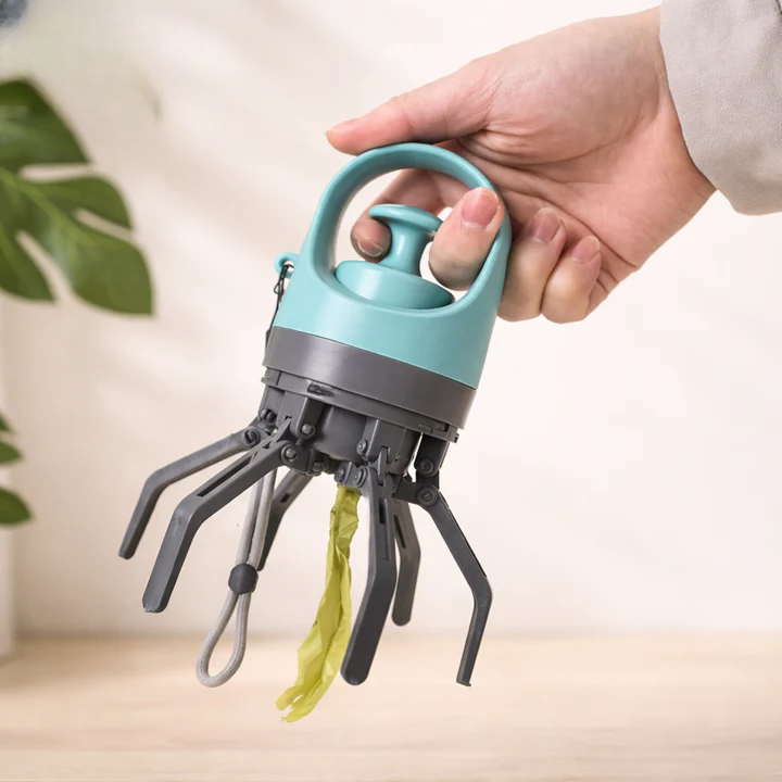 Contact-Free Dog Waste Picker with Built-In Bag Storage