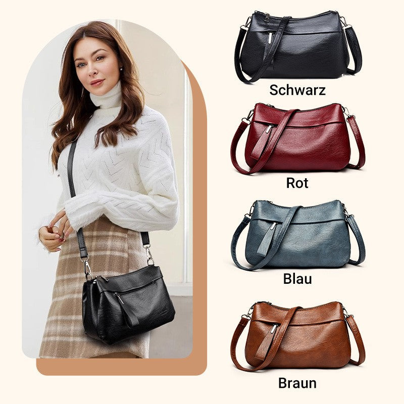 Adjustable Strap Faux Leather Shoulder Bag