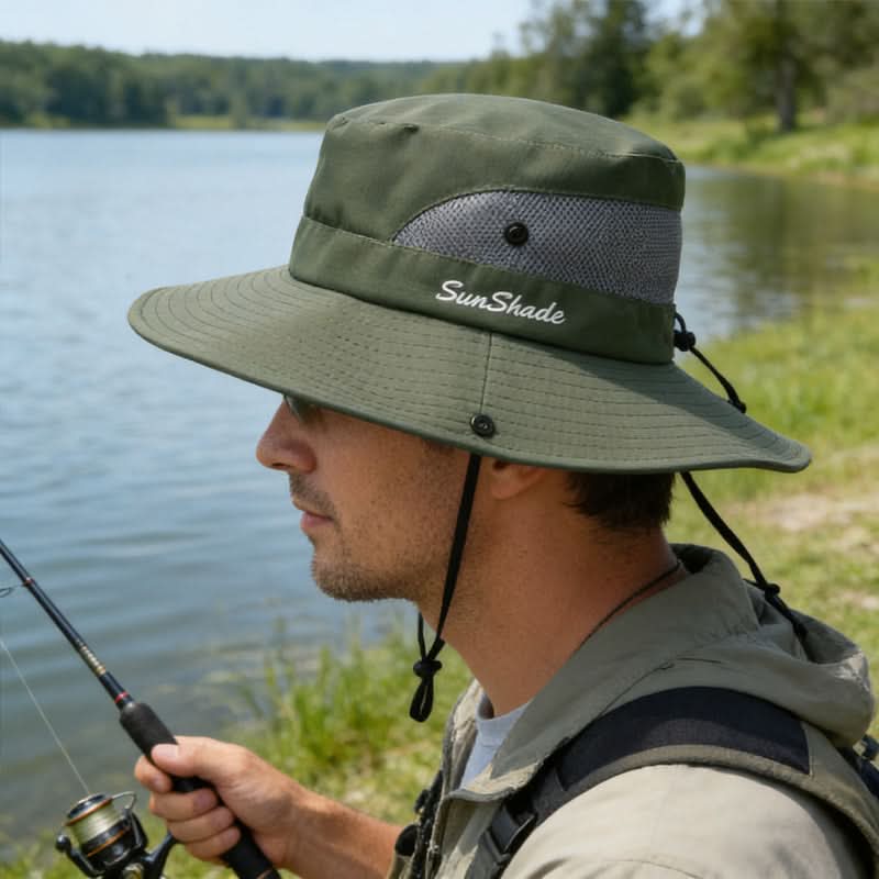 Breathable Mesh Outdoor Hat with Wide Brim