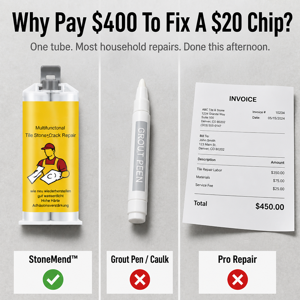 StoneMend™ — Repair Cracks, Chips & Holes in Tiles, Sinks & Stone