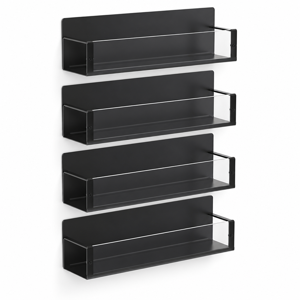 Space-Saving Magnetic Powder-Coated Spice Rack Set (Set of 4)