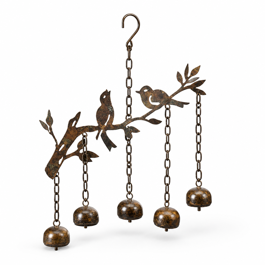 Weather-Resistant Antique Patina Iron Wind Chime (4 Tuned Bells)
