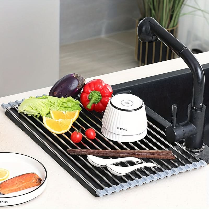 Collapsible Stainless Steel Dish Drainer Rack