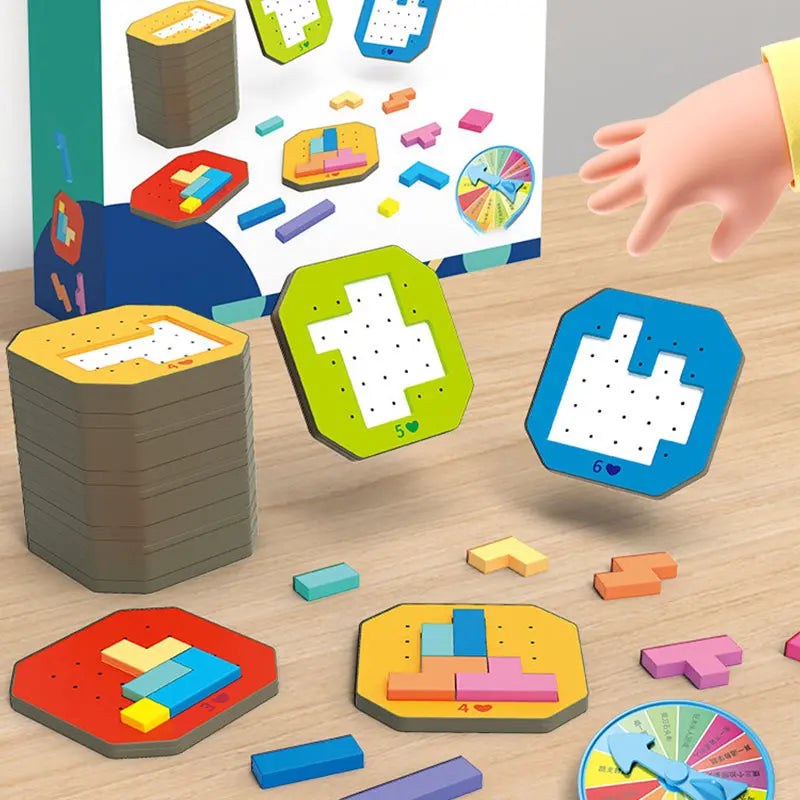 Building Block Puzzle Set with 108 Pieces and 20 Challenges