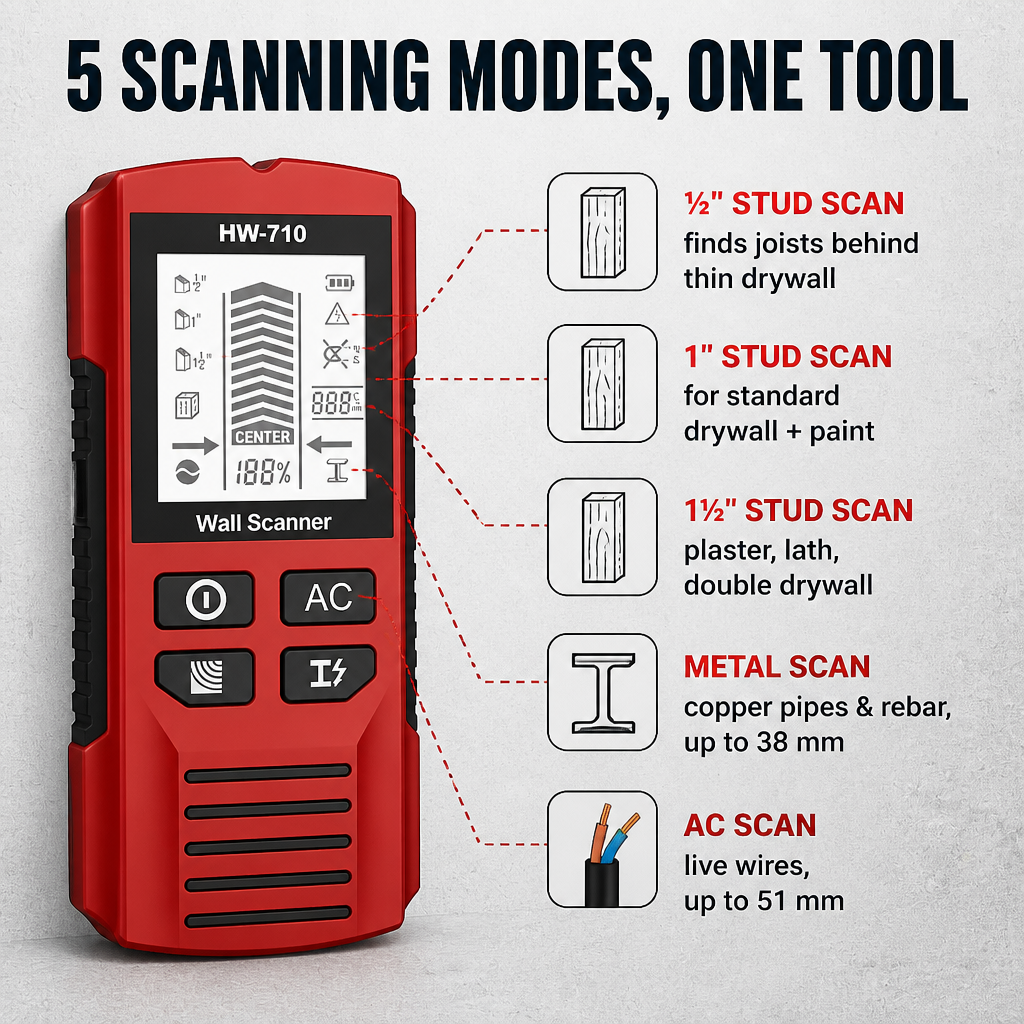 WallSight™ — Locate Studs, Pipes & Live Wires Ahead of Drilling