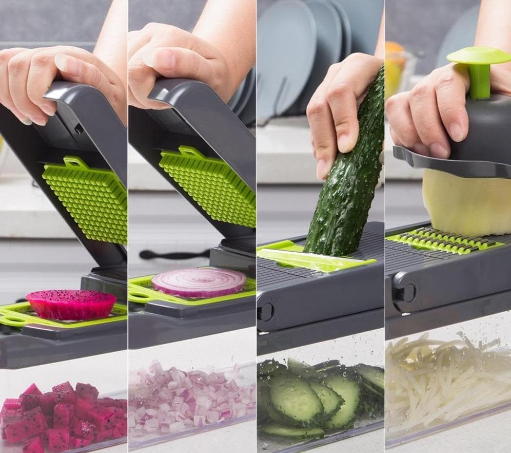 7-Blade Multi-Cutter - Safe and Precise Stainless Steel Design
