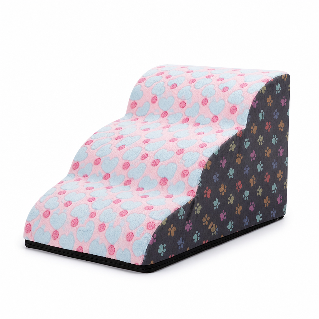 Plush Foam & Non-Slip Pet Stairs (Removable Washable Cover)