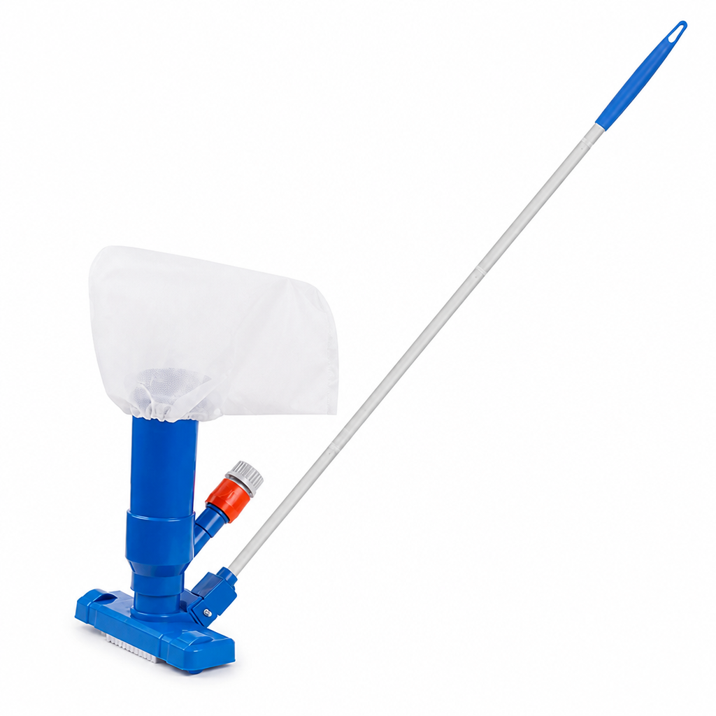 Hose-Powered Dual-Mesh Pool Vacuum Kit (5-Section Pole)