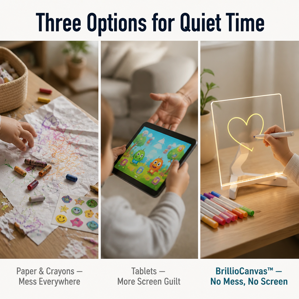 BrillioCanvas™ — Swap Paper Clutter for Hours of Radiant, Screen-Free Fun
