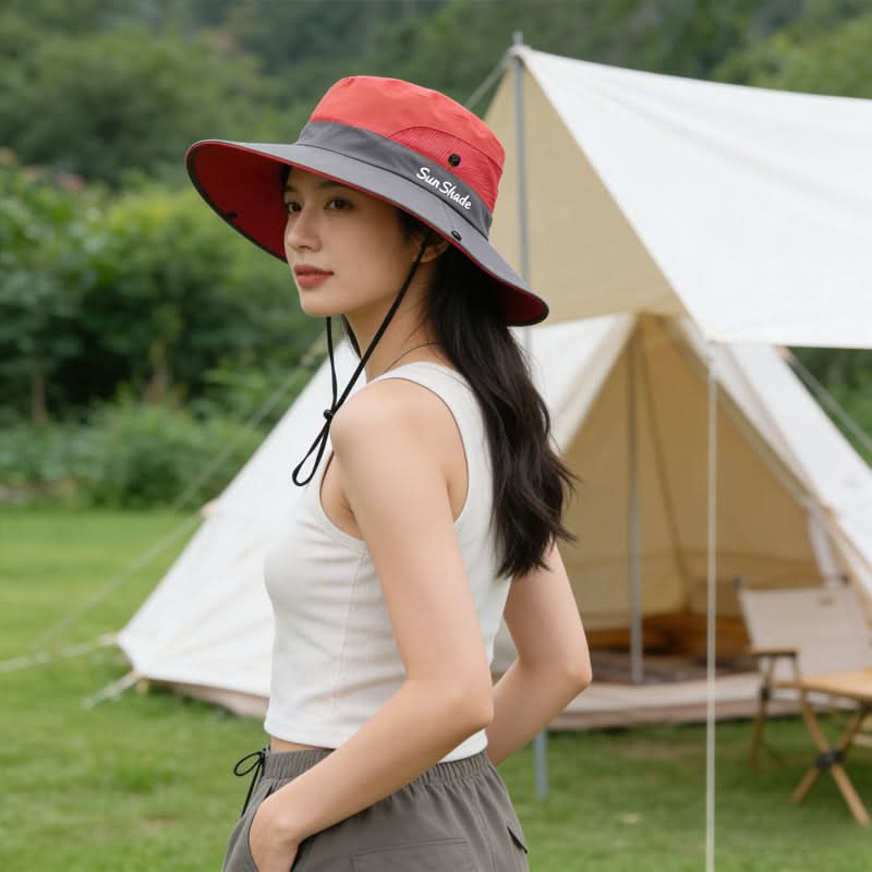 Breathable Mesh Outdoor Hat with Wide Brim