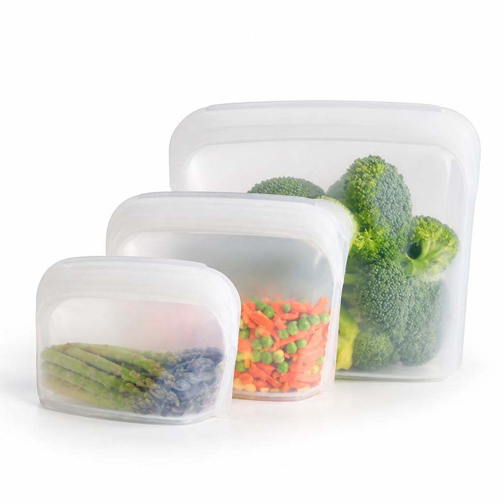 Food-Grade Platinum Silicone Airtight Storage Bags (3-Pack)