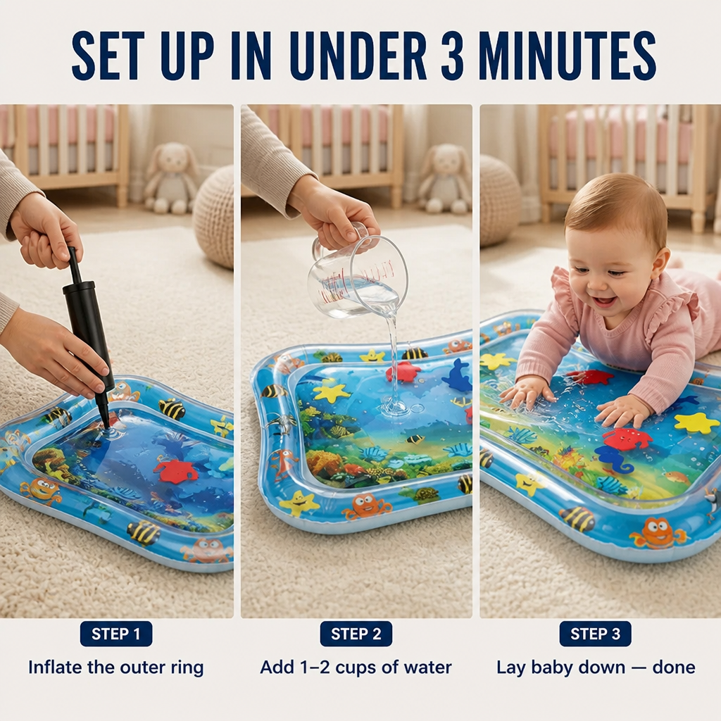 MarinaSplash™ — Transform Tummy Time Tears Into 10 Minutes of Giggles