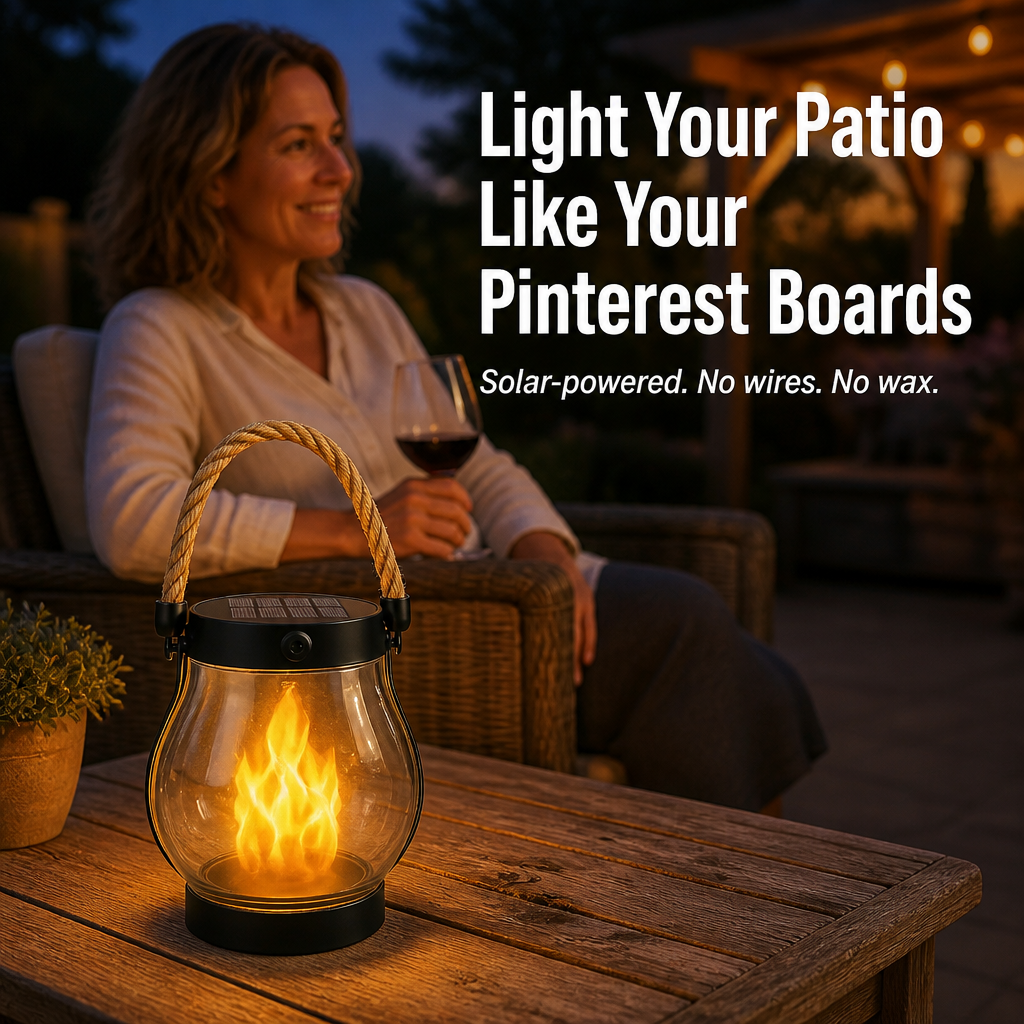 LumaFyre™ — Illuminate Your Patio All Night with Solar, No Wax or Wires