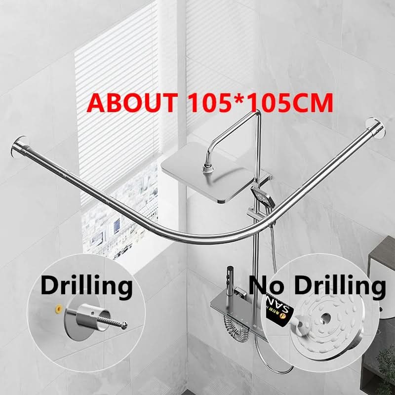 Telescopic L-Shaped Shower Curtain Rod