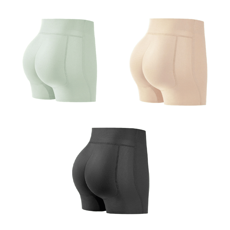 High-Waisted Shapewear Shorts with Padded Bottom - Breathable & Discreet
