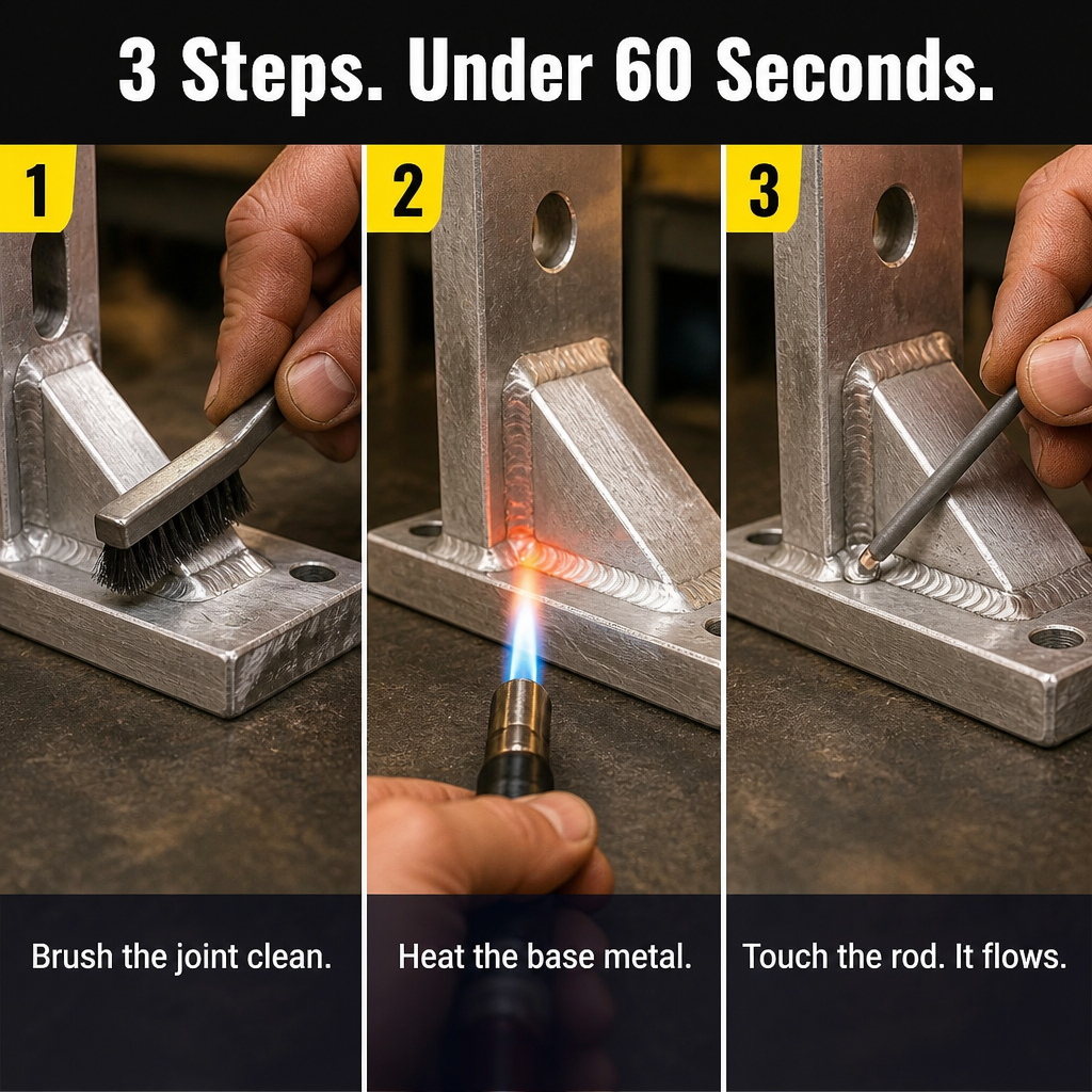 FlowForge™ — Seal Cracked Aluminum, Copper or Steel Using Only a Lighter