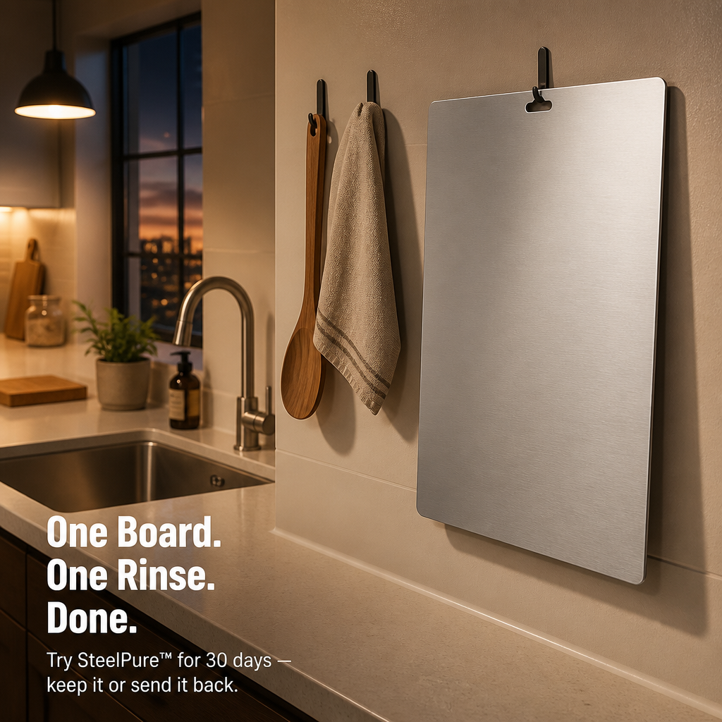 SteelPure™ — Swap Three Funky Boards for One That Rinses Away Odors