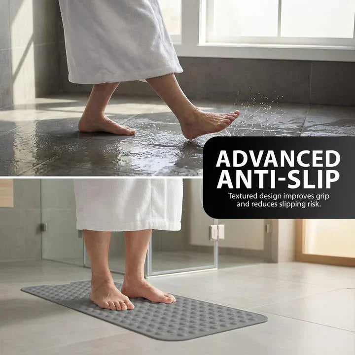 PVC Shower Mat 100 × 40 cm – Non-Slip Design with Suction Cups