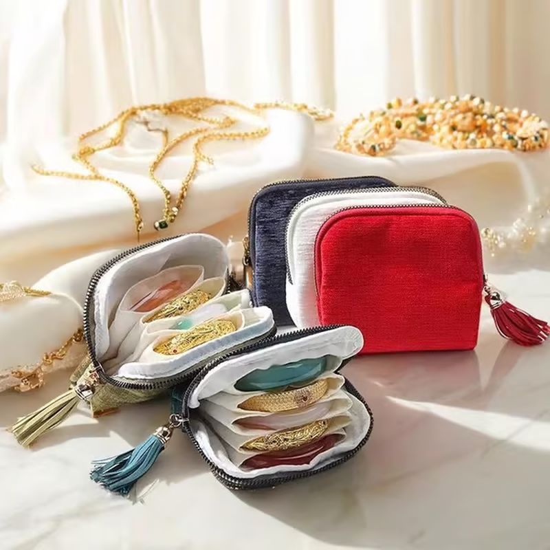 Jewelry Organizer for Travel with Five Storage Compartments