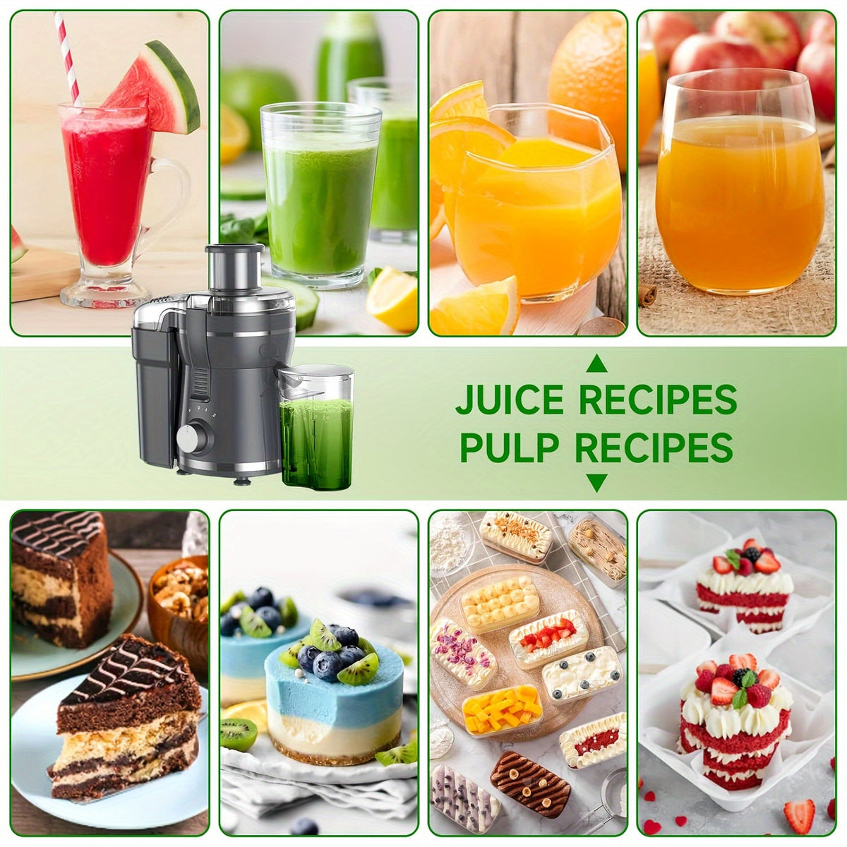 500W Stainless Steel Juicer for Fruits and Vegetables with Wide Mouth
